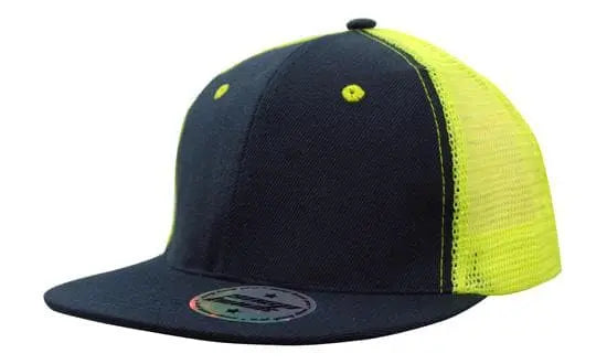 Headwear Hi-viz Mesh Back Flat Peak Cap X12 - 3818 Metro Workwear.